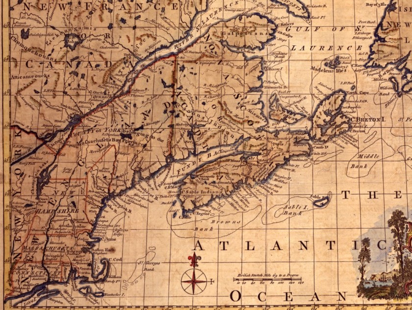 1758 Map: Boundary between Nova Scotia and Massachusetts